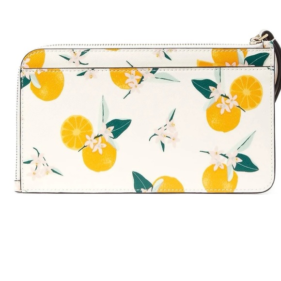 Kate Spade New York Women's Lucy Orange Toss Printed Medium L-zip Wristlet. NWT! - Picture 4 of 7